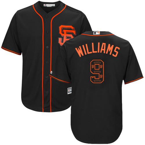 Giants #9 Matt Williams Black Team Logo Fashion Stitched MLB Jersey